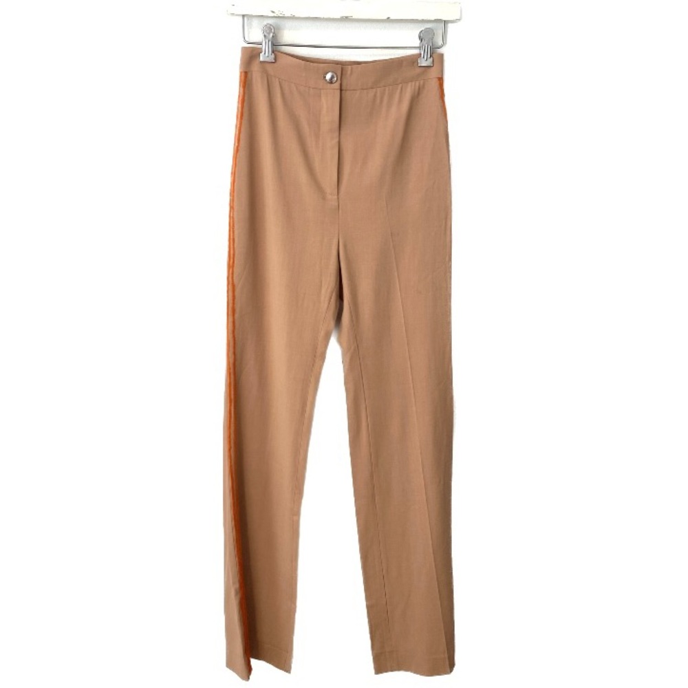 Acne Studios Myla Wool-Trimmed Crepe Wide Leg Style Bell Bottoms Pants